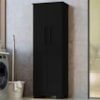 Armario Para Lavanderia Multiuso 2 Portas 126x51 cm Mini Preto RUDK