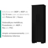 Armario Para Lavanderia Multiuso 2 Portas 126x51 cm Mini Preto RUDK