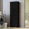 Armario Para Lavanderia Multiuso 2 Portas 126x51 cm Mini Preto RUDK