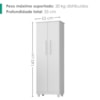 Armario Para Lavanderia Multiuso 2 Portas 143x53 cm Nina Branco RUDK