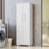 Armario Para Lavanderia Multiuso 2 Portas 143x53 cm Nina Branco RUDK