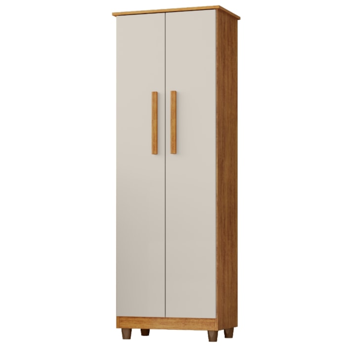 Armario Para Lavanderia Multiuso 2 Portas 143x53 cm Nina Cedro Areia RUDK
