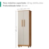 Armario Para Lavanderia Multiuso 2 Portas 143x53 cm Nina Cedro Areia RUDK