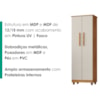 Armario Para Lavanderia Multiuso 2 Portas 143x53 cm Nina Cedro Areia RUDK