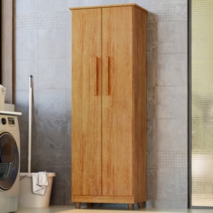 Armario Para Lavanderia Multiuso 2 Portas 143x53 cm Nina Cedro RUDK
