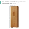 Armario Para Lavanderia Multiuso 2 Portas 143x53 cm Nina Cedro RUDK