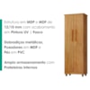 Armario Para Lavanderia Multiuso 2 Portas 143x53 cm Nina Cedro RUDK