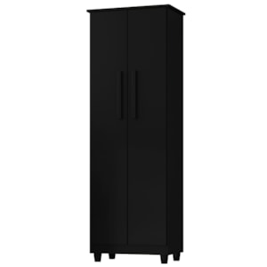 Armario Para Lavanderia Multiuso 2 Portas 143x53 cm Nina Preto RUDK