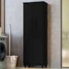 Armario Para Lavanderia Multiuso 2 Portas 143x53 cm Nina Preto RUDK