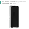 Armario Para Lavanderia Multiuso 2 Portas 143x53 cm Nina Preto RUDK