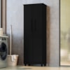 Armario Para Lavanderia Multiuso 2 Portas 143x53 cm Nina Preto RUDK