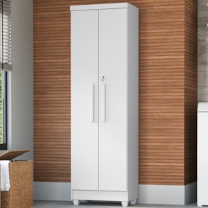 Armario Para Lavanderia Multiuso 2 Portas 188x55 cm Isabela Branco RUDK