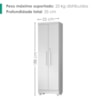 Armario Para Lavanderia Multiuso 2 Portas 188x55 cm Isabela Branco RUDK