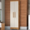 Armario Para Lavanderia Multiuso 2 Portas 188x55 cm Isabela Cedro Areia RUDK