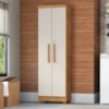 Armario Para Lavanderia Multiuso 2 Portas 188x55 cm Isabela Cedro Areia RUDK