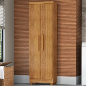 Armario Para Lavanderia Multiuso 2 Portas 188x55 cm Isabela Cedro RUDK