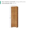 Armario Para Lavanderia Multiuso 2 Portas 188x55 cm Isabela Cedro RUDK
