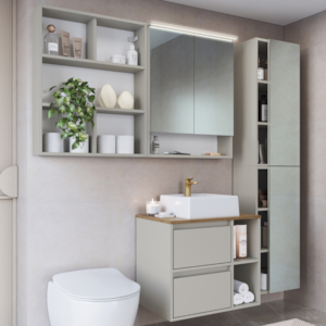 Armarios E Gabinete Com Cuba Branca Para Banheiro Arenas PRODDY