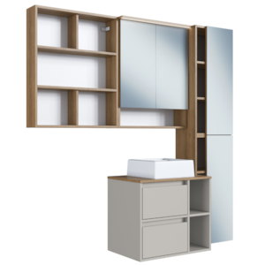 Armarios E Gabinete Com Cuba Branca Para Banheiro Mell Arenas PRODDY