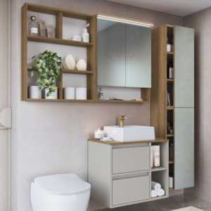 Armarios E Gabinete Com Cuba Branca Para Banheiro Mell Arenas PRODDY