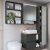 Armarios E Gabinete Com Cuba Branca Para Banheiro Mell Grafite PRODDY