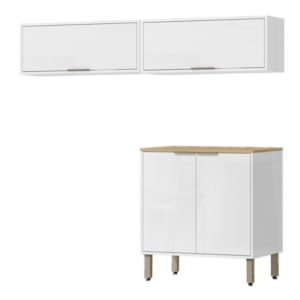 Armarios Lavanderia 3 Modulos 160 cm GLOR Branco Neve MXM