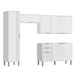 Armarios Lavanderia 4 Modulos 249 cm GLOR Branco Neve MXM