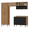 Armarios Lavanderia 4 Modulos MDF 270 cm Tosc Freijo Nero MXM