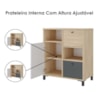 Balcao 1 Porta 2 Gavetas Com Nichos 68 cm Carvalho Grafito Branco Artany