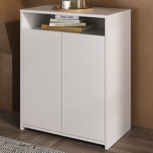 Balcao 2 Portas Com Nicho 60 cm Branco Artany
