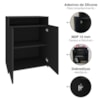 Balcao 2 Portas Com Nicho 60 cm Preto Artany