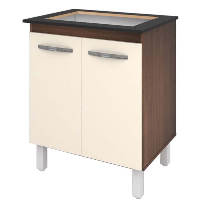 Balcao 75 cm Com Tampo Para Cooktop 4 Bocas 9250 Savana Off White Mobbs