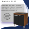 Balcao 75 cm Com Tampo Para Cooktop 4 Bocas 9250 Savana Preto Mobbs