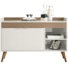 Balcao Aparador Buffet 120 cm Off White Cristal Ripado Madeira Dmad