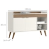 Balcao Aparador Buffet 120 cm Off White Cristal Ripado Madeira Dmad