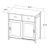 Balcao Aparador Buffet 2 Portas 85 cm BA145 Branco Dtall