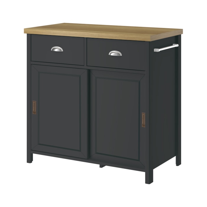 Balcao Aparador Buffet 2 Portas 85 cm BA145 Preto Dtall