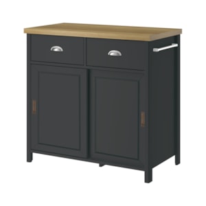 Balcao Aparador Buffet 2 Portas 85 cm BA145 Preto Dtall Balcao Aparador Buffet 2 Portas 85 cm BA145 Preto Dtall