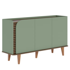 Balcão Aparador Buffet 3 Portas 136 cm Jurere Hortela Amendoa Colibri