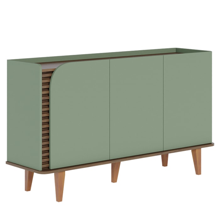 Balcão Aparador Buffet 3 Portas 136 cm Jurere Hortela Amendoa Colibri