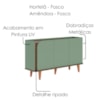 Balcão Aparador Buffet 3 Portas 136 cm Jurere Hortela Amendoa Colibri
