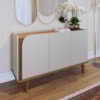 Balcão Aparador Buffet 3 Portas 136 cm Jurere Off White Matte Freijo Colibri