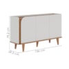 Balcão Aparador Buffet 3 Portas 136 cm Jurere Off White Matte Freijo Colibri