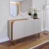 Balcão Aparador Buffet 3 Portas 136 cm Jurere Off White Matte Freijo Colibri