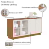 Balcao Aparador Buffet 4 Portas 160 cm Vitoria Freijo Off White Colibri