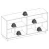 Balcao Aparador Buffet 4 Portas 160 cm Vitoria Noce Milano Preto Colibri
