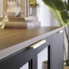 Balcao Aparador Buffet 4 Portas 160 cm Vitoria Noce Milano Preto Colibri