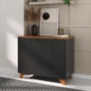 Balcao Aparador Escritorio 1 Porta 3 Gavetas 91 cm Freijo Preto Artany