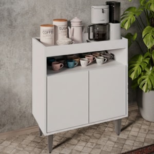 Balcao Aparador Multiuso 2 Portas Alice BP 71 cm Branco Eratto Moveis