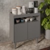 Balcao Aparador Multiuso 2 Portas BP Alice 71 cm Grafite Eratto Moveis